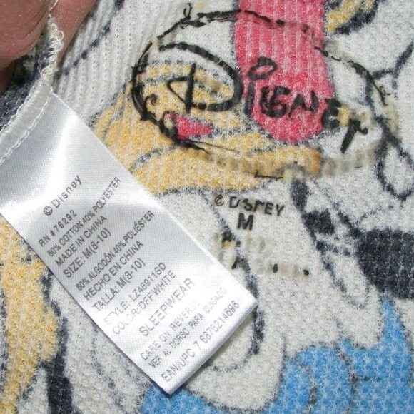 DISNEY Thermals, M, 2pc Top/Bottom, Faces all over, Multicolor - Picture 8 of 8